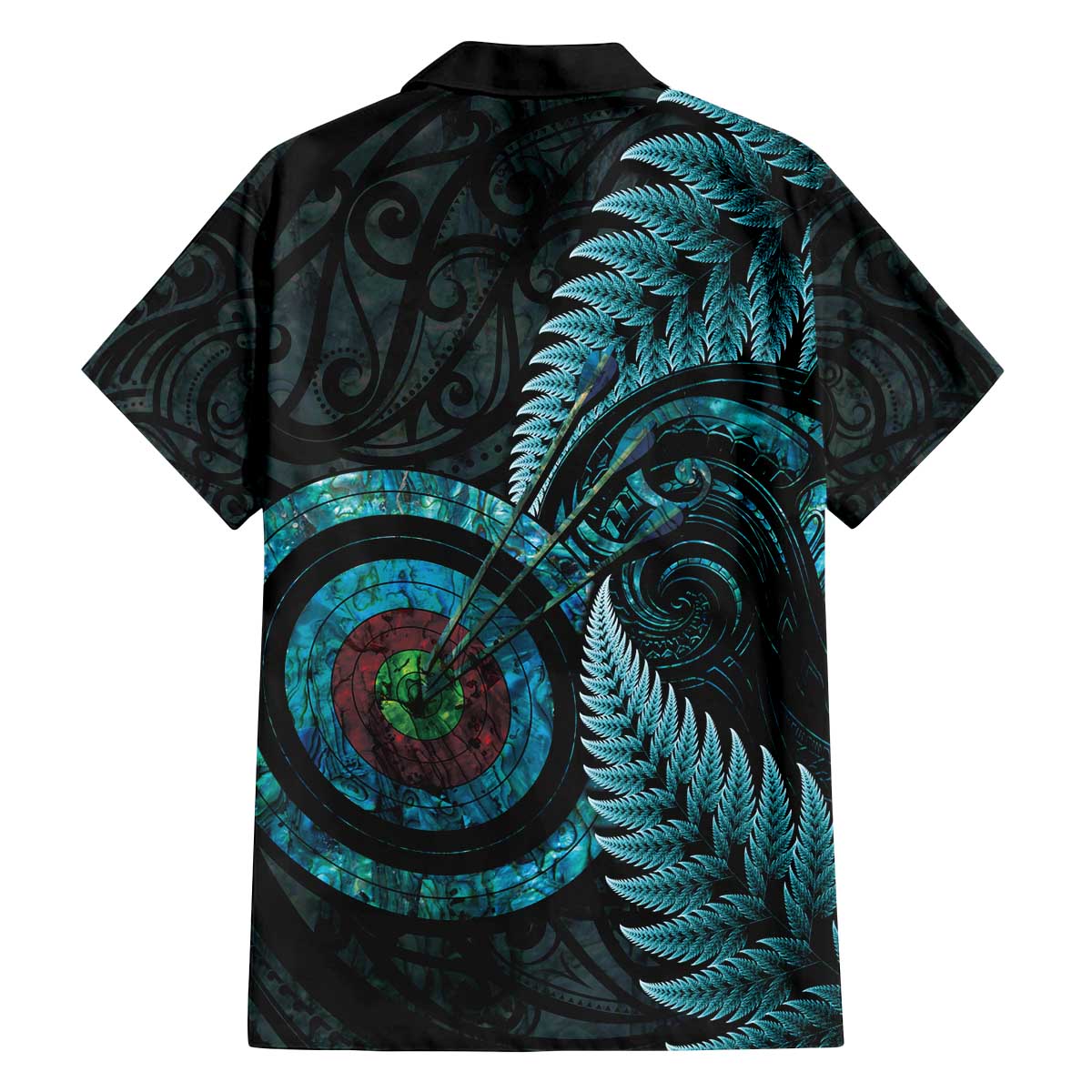 New Zealand Archery Family Matching Off The Shoulder Long Sleeve Dress and Hawaiian Shirt Aotearoa Silver Fern Maori LT14 - Polynesian Pride