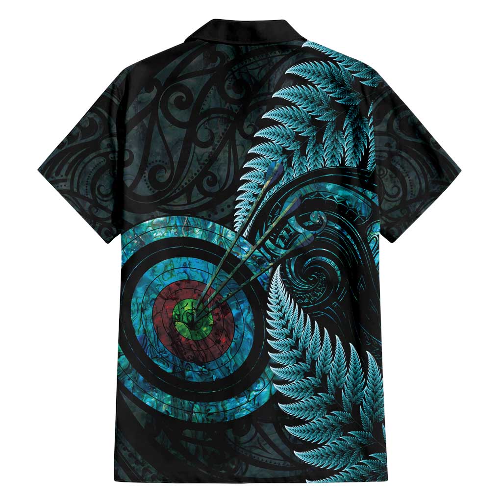 New Zealand Archery Family Matching Off Shoulder Short Dress and Hawaiian Shirt Aotearoa Silver Fern Maori LT14 - Polynesian Pride