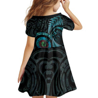 New Zealand Archery Kid Short Sleeve Dress Aotearoa Silver Fern Maori - Polynesian Pride