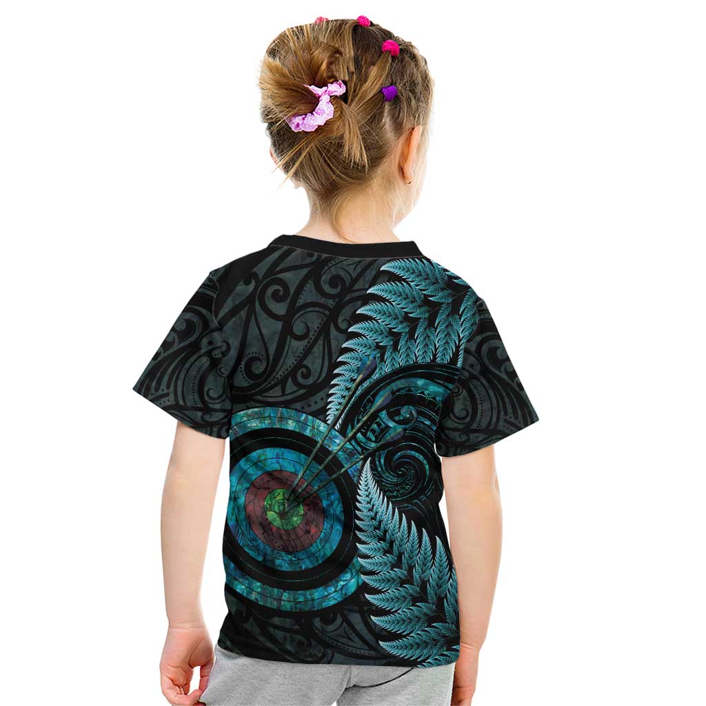 New Zealand Archery Kid T Shirt Aotearoa Silver Fern Maori - Polynesian Pride