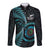 New Zealand Archery Long Sleeve Button Shirt Aotearoa Silver Fern Maori - Polynesian Pride