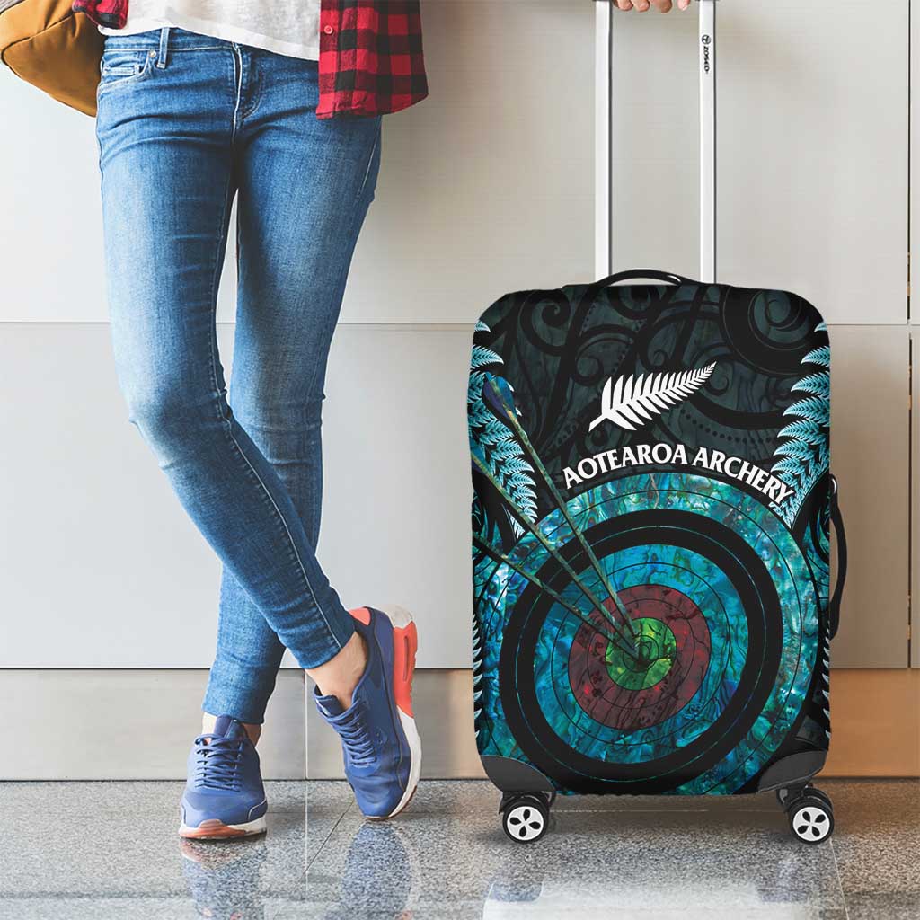 New Zealand Archery Luggage Cover Aotearoa Silver Fern Maori - Polynesian Pride