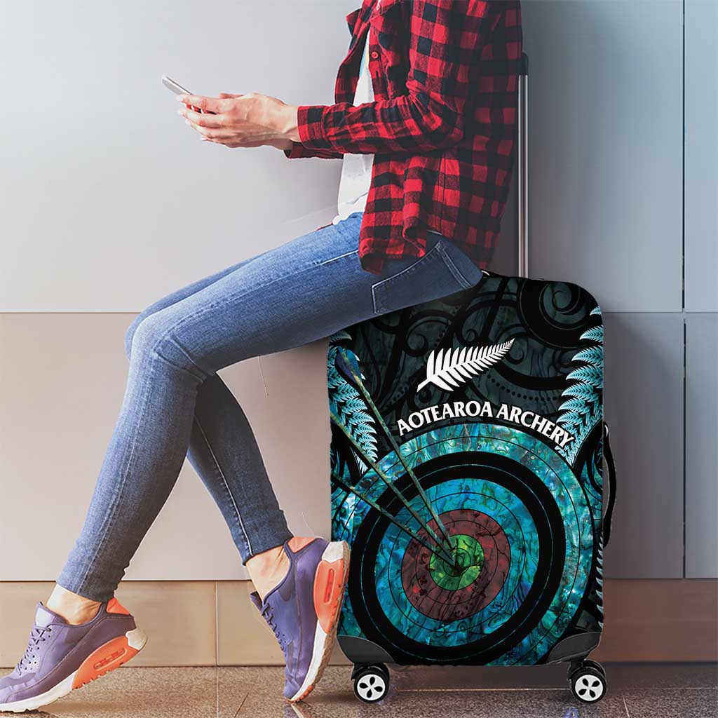 New Zealand Archery Luggage Cover Aotearoa Silver Fern Maori - Polynesian Pride