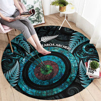 New Zealand Archery Round Carpet Aotearoa Silver Fern Maori LT14 - Polynesian Pride