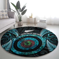 New Zealand Archery Round Carpet Aotearoa Silver Fern Maori LT14 - Polynesian Pride