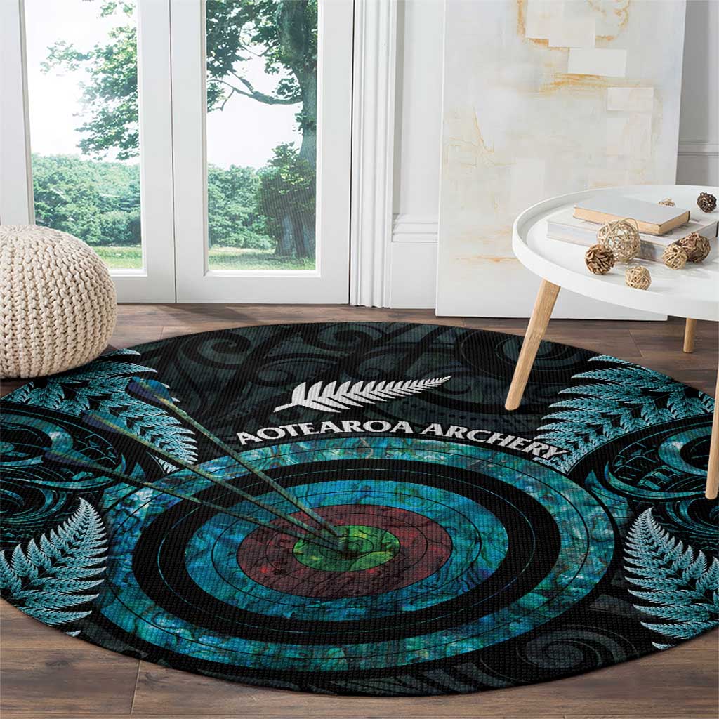 New Zealand Archery Round Carpet Aotearoa Silver Fern Maori LT14 - Polynesian Pride