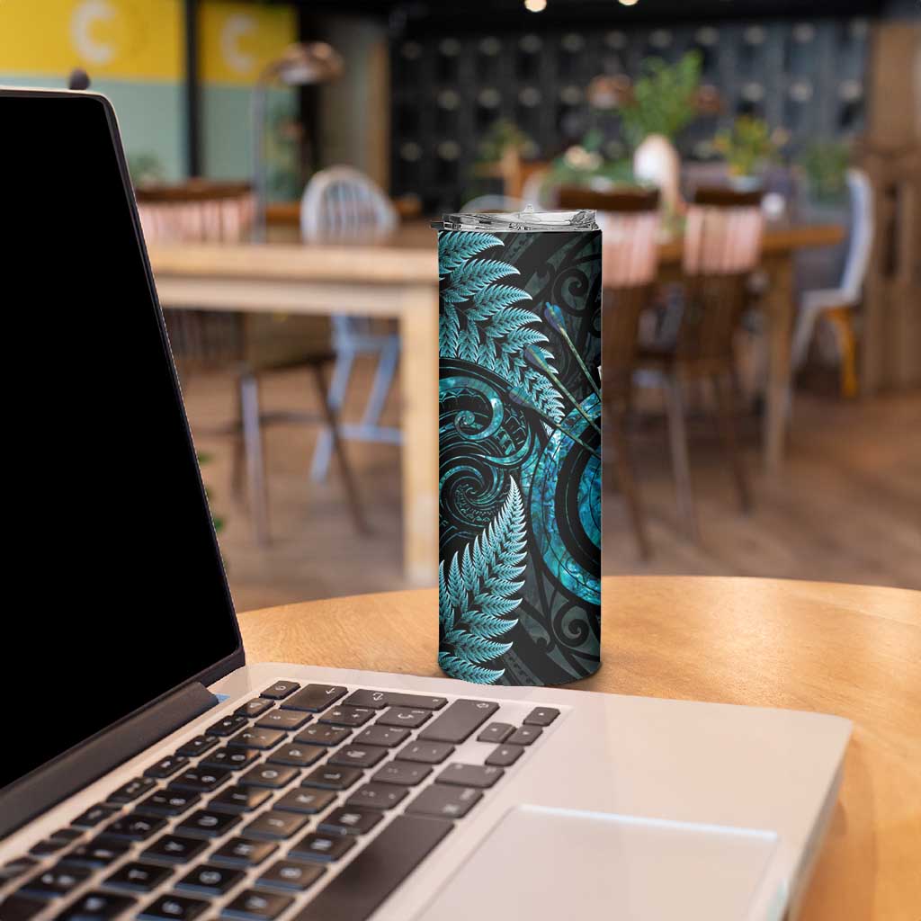 New Zealand Archery Skinny Tumbler Aotearoa Silver Fern Maori - Polynesian Pride