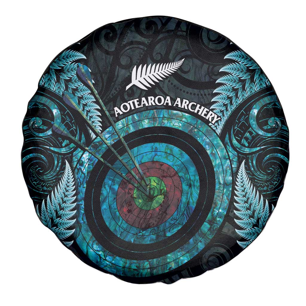 New Zealand Archery Spare Tire Cover Aotearoa Silver Fern Maori - Polynesian Pride