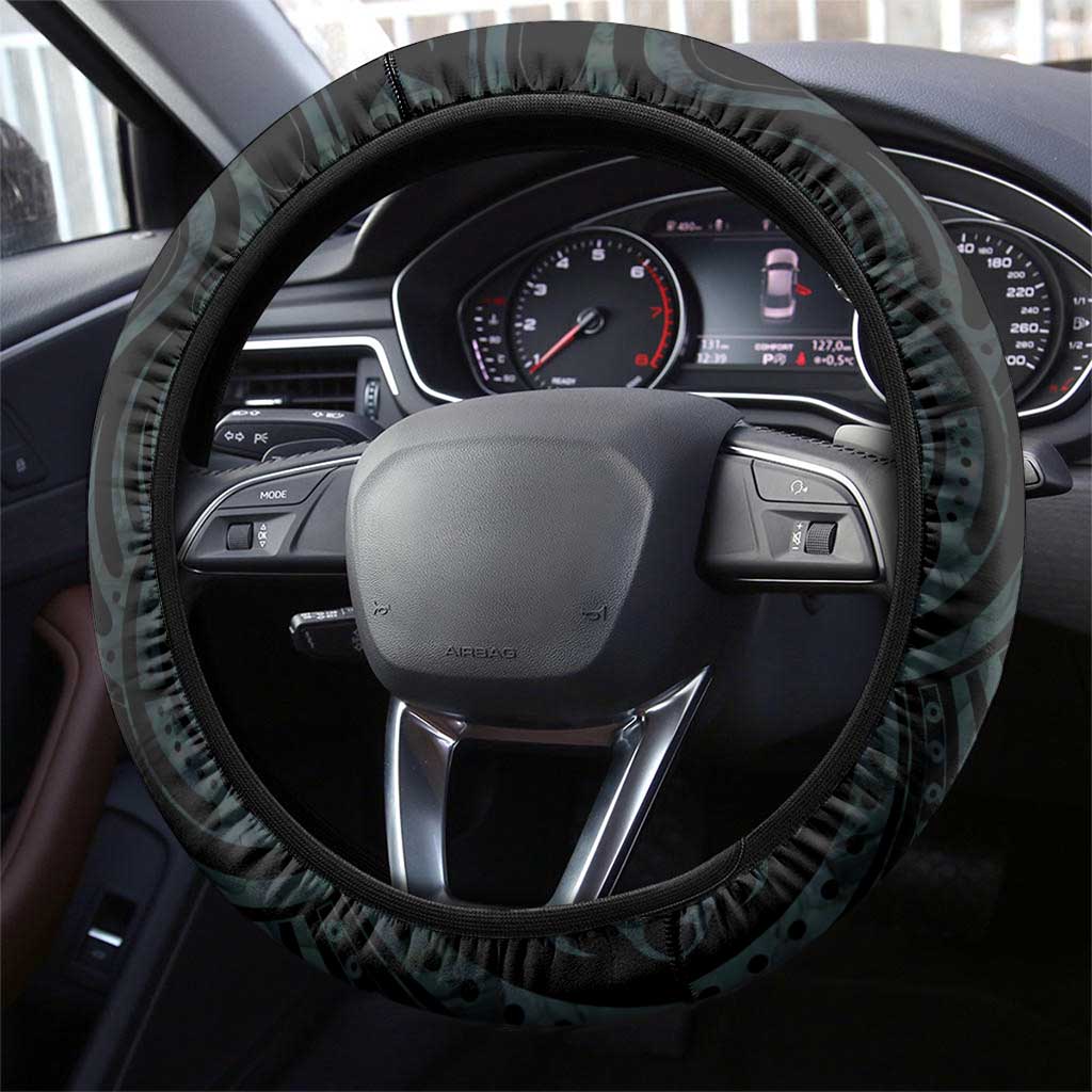 New Zealand Archery Steering Wheel Cover Aotearoa Silver Fern Maori - Polynesian Pride