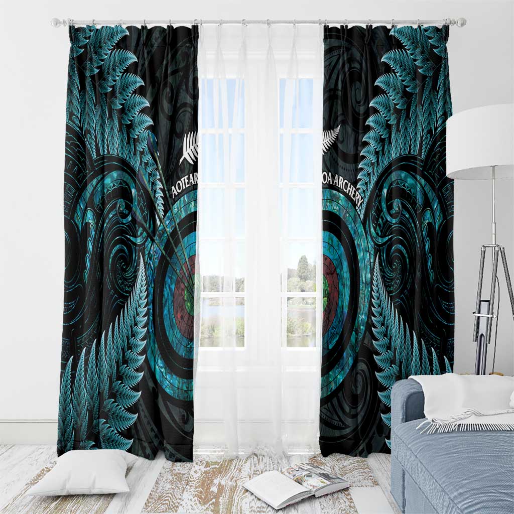 New Zealand Archery Window Curtain Aotearoa Silver Fern Maori LT14 - Polynesian Pride