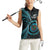 New Zealand Archery Women Sleeveless Polo Shirt Aotearoa Silver Fern Maori - Polynesian Pride