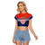 Custom Fiji School Raglan Cropped T Shirt Marist Brothers Fijian Tapa Pattern LT14 Female Blue - Polynesian Pride
