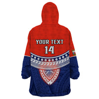 Custom Fiji School Wearable Blanket Hoodie Marist Brothers Fijian Tapa Pattern LT14 - Polynesian Pride