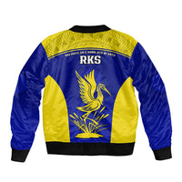 Fiji School Bomber Jacket Ratu Kadavulevu Heron With Fijian Tapa LT14 - Polynesian Pride