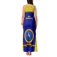 Fiji School Tank Maxi Dress Ratu Kadavulevu Heron With Fijian Tapa LT14 - Polynesian Pride