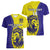 Custom Fiji School Women V Neck T Shirt Suva Grammar Lions With Fijian Tapa LT14 - Polynesian Pride