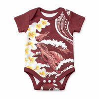 Blood Gold Polynesia Baby Onesie Polynesian Frangipani With Sea Turtles LT14 Blood Gold - Polynesian Pride