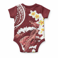 Blood Gold Polynesia Baby Onesie Polynesian Frangipani With Sea Turtles LT14 - Polynesian Pride