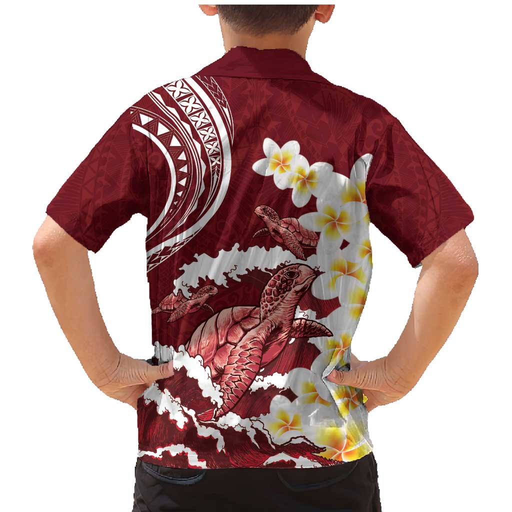 Blood Gold Polynesia Family Matching Mermaid Dress and Hawaiian Shirt Polynesian Frangipani With Sea Turtles LT14 - Polynesian Pride