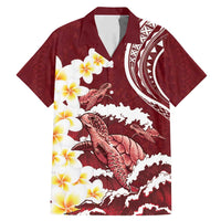 Blood Gold Polynesia Family Matching Mermaid Dress and Hawaiian Shirt Polynesian Frangipani With Sea Turtles LT14 Dad's Shirt - Short Sleeve Blood Gold - Polynesian Pride