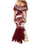 Blood Gold Polynesia Family Matching Mermaid Dress and Hawaiian Shirt Polynesian Frangipani With Sea Turtles