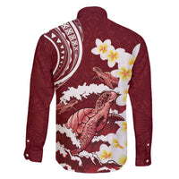 Blood Gold Polynesia Family Matching Off The Shoulder Long Sleeve Dress and Hawaiian Shirt Polynesian Frangipani With Sea Turtles LT14 - Polynesian Pride