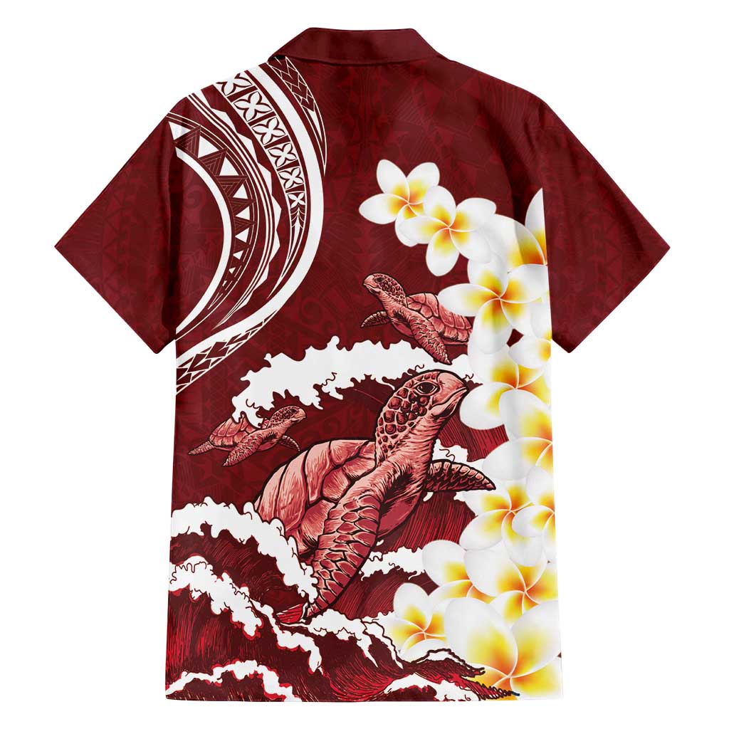 Blood Gold Polynesia Family Matching Summer Maxi Dress and Hawaiian Shirt Polynesian Frangipani With Sea Turtles LT14 - Polynesian Pride