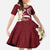 Blood Gold Polynesia Kid Short Sleeve Dress Polynesian Frangipani With Sea Turtles