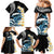 Black Polynesia Family Matching Mermaid Dress and Hawaiian Shirt Polynesian Frangipani With Sea Turtles