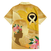 Polynesia Childhood Cancer Awareness Family Matching Short Sleeve Bodycon Dress and Hawaiian Shirt Be Bold Go Gold Polynesian Art LT14 - Polynesian Pride