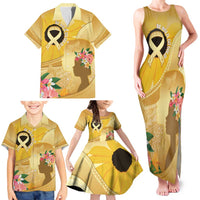 Polynesia Childhood Cancer Awareness Family Matching Tank Maxi Dress and Hawaiian Shirt Be Bold Go Gold Polynesian Art LT14 - Polynesian Pride