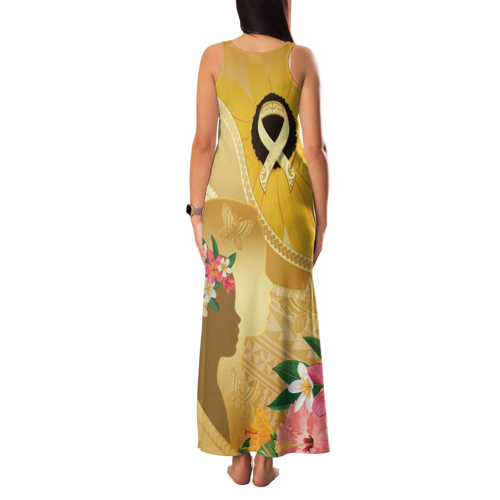 Polynesia Childhood Cancer Awareness Family Matching Tank Maxi Dress and Hawaiian Shirt Be Bold Go Gold Polynesian Art LT14 - Polynesian Pride