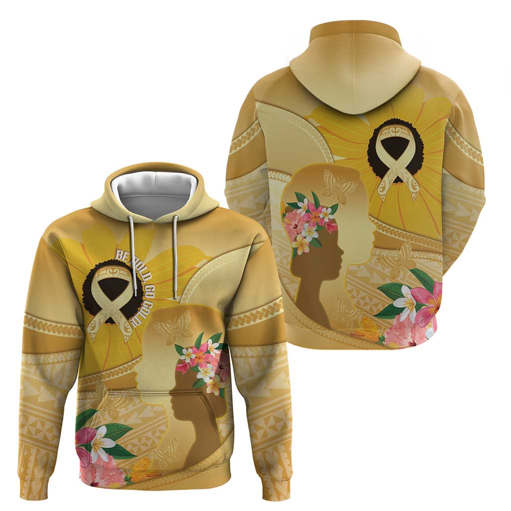 Polynesia Childhood Cancer Awareness Hoodie Be Bold Go Gold Polynesian Art LT14 - Polynesian Pride