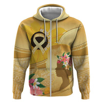 Polynesia Childhood Cancer Awareness Hoodie Be Bold Go Gold Polynesian Art LT14 Zip Hoodie Gold - Polynesian Pride