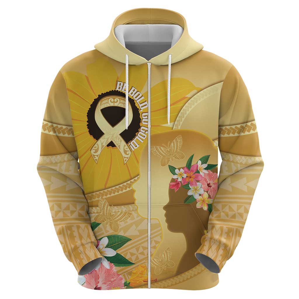 Polynesia Childhood Cancer Awareness Hoodie Be Bold Go Gold Polynesian Art LT14 - Polynesian Pride