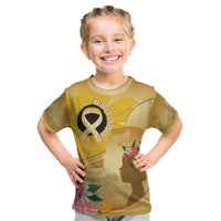 Polynesia Childhood Cancer Awareness Kid T Shirt Be Bold Go Gold Polynesian Art