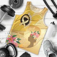 Polynesia Childhood Cancer Awareness Men Tank Top Be Bold Go Gold Polynesian Art