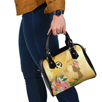 Polynesia Childhood Cancer Awareness Shoulder Handbag Be Bold Go Gold Polynesian Art