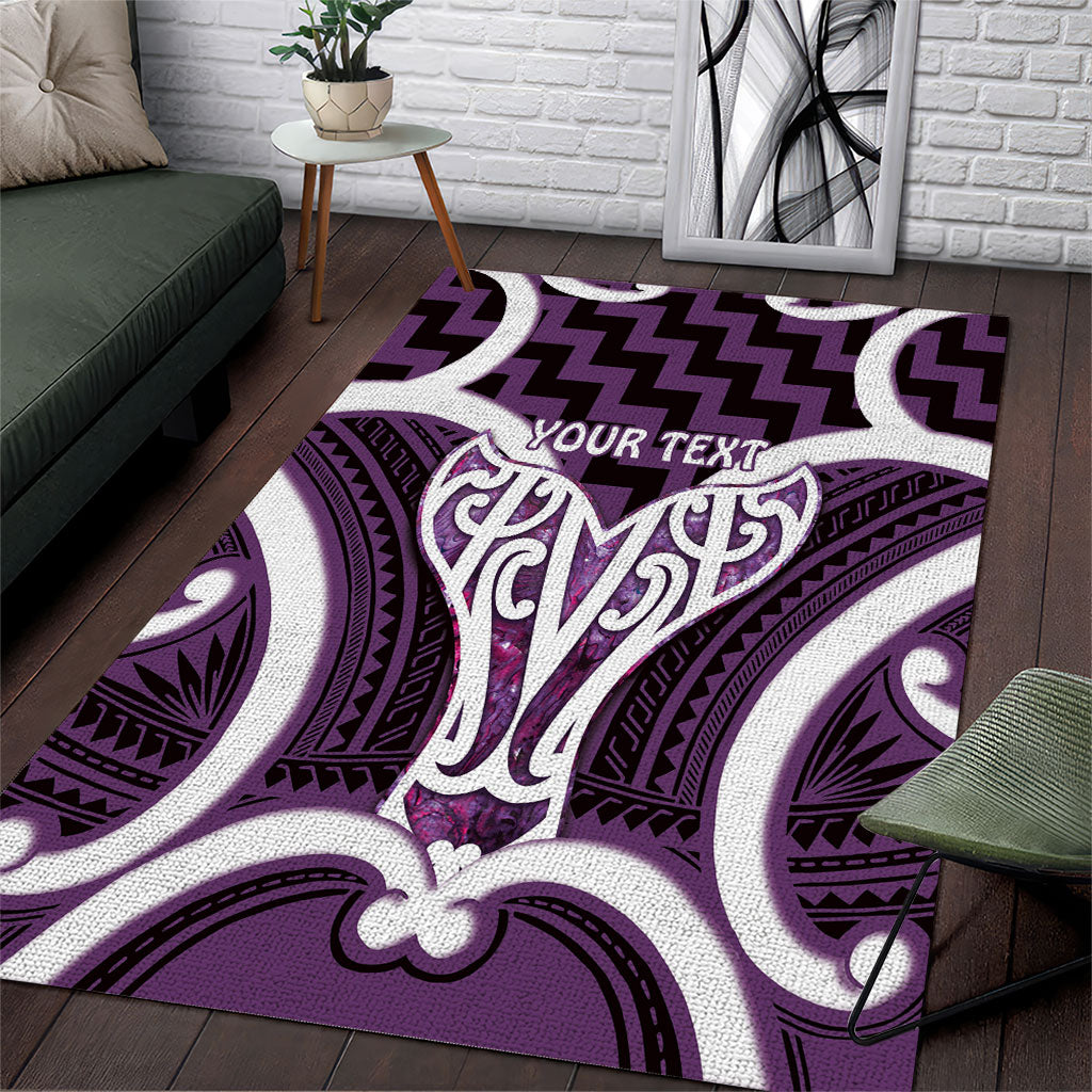 Aotearoa Atua Tangaroa Personalised Area Rug God Of The Sea Maori Whale Tail Purple LT14 Purple - Polynesian Pride