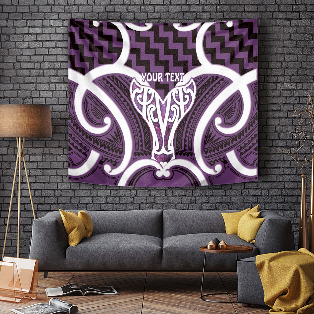 Aotearoa Atua Tangaroa Personalised Tapestry God Of The Sea Maori Whale Tail Purple LT14 Purple - Polynesian Pride