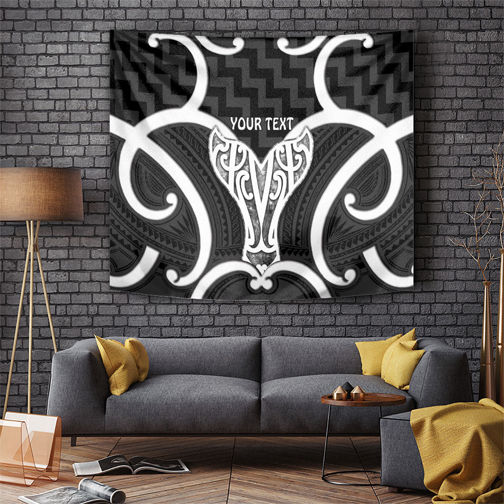 Aotearoa Atua Tangaroa Personalised Tapestry God Of The Sea Maori Whale Tail Black LT14 Black - Polynesian Pride