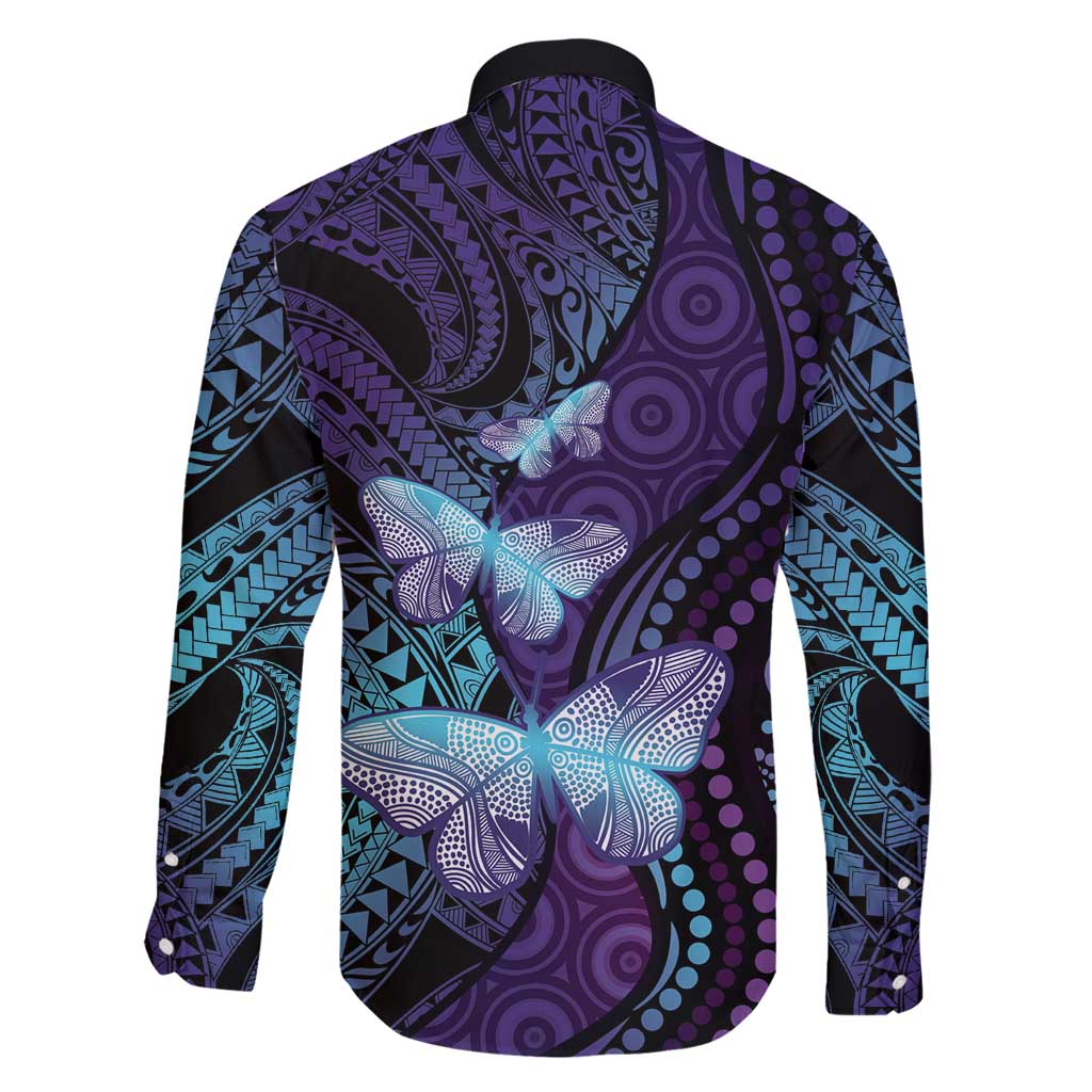You Matter Suicide Prevention Awareness Family Matching Long Sleeve Bodycon Dress and Hawaiian Shirt Butterfly Aboriginal Mix Polynesian Pattern LT14 - Polynesian Pride