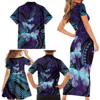 You Matter Suicide Prevention Awareness Family Matching Short Sleeve Bodycon Dress and Hawaiian Shirt Butterfly Aboriginal Mix Polynesian Pattern LT14 - Polynesian Pride