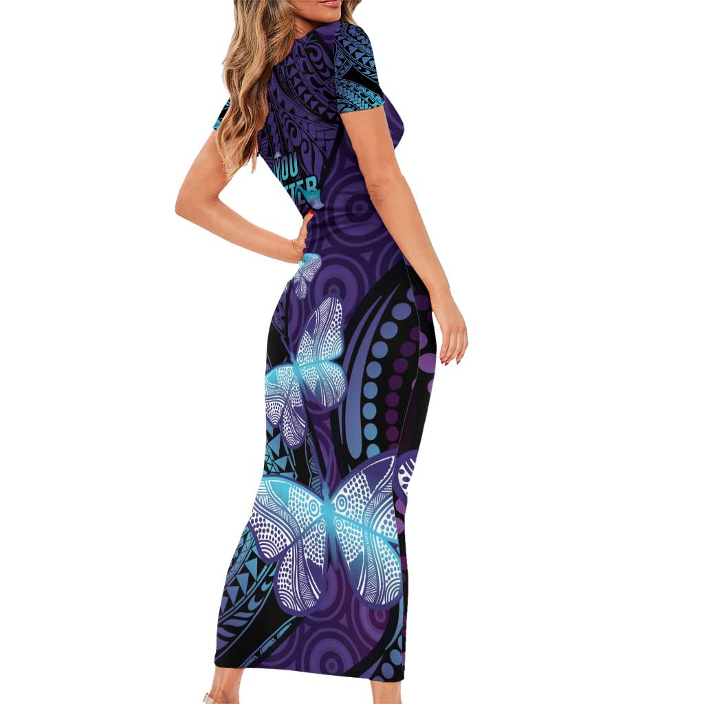 You Matter Suicide Prevention Awareness Family Matching Short Sleeve Bodycon Dress and Hawaiian Shirt Butterfly Aboriginal Mix Polynesian Pattern LT14 - Polynesian Pride