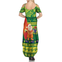 Cook Islands Christmas Family Matching Summer Maxi Dress and Hawaiian Shirt Surfing Santa Mere Kiritimiti LT14 - Polynesian Pride