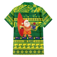 Cook Islands Christmas Family Matching Tank Maxi Dress and Hawaiian Shirt Surfing Santa Mere Kiritimiti LT14 - Polynesian Pride