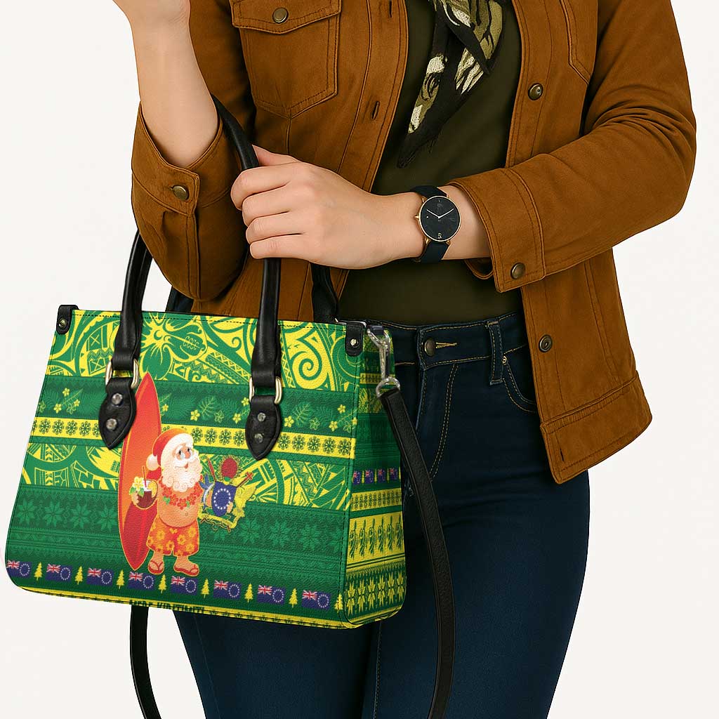 Cook Islands Christmas Leather Bag Surfing Santa Mere Kiritimiti - Polynesian Pride