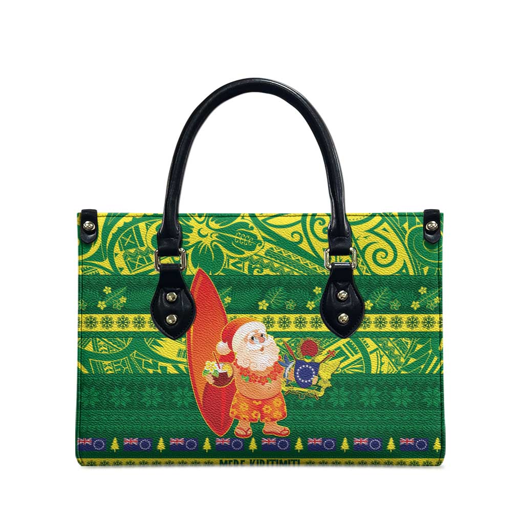 Cook Islands Christmas Leather Bag Surfing Santa Mere Kiritimiti - Polynesian Pride