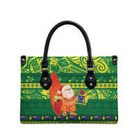 Cook Islands Christmas Leather Bag Surfing Santa Mere Kiritimiti - Polynesian Pride