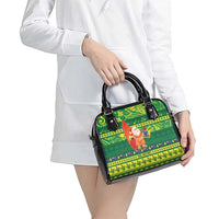 Cook Islands Christmas Shoulder Handbag Surfing Santa Mere Kiritimiti - Polynesian Pride